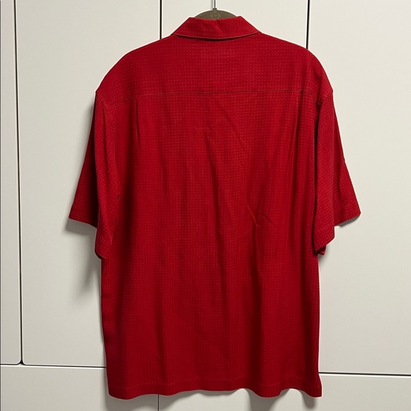 Johnston & Murphy 100% Silk Red Casual Button Down Shirt - Picture 8 of 8